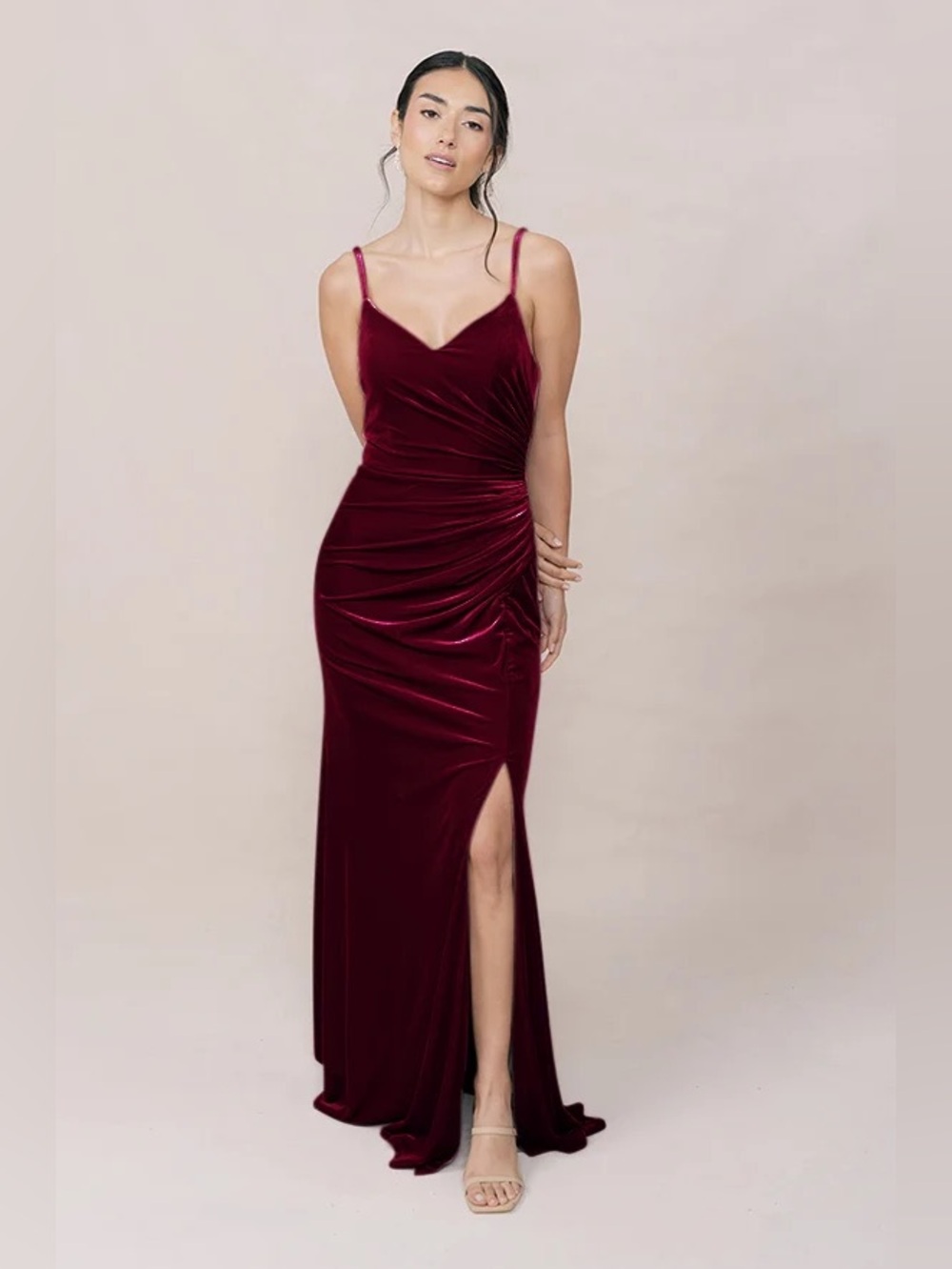 Revelry Rory Velvet Dress - Burgundy - Size 6
